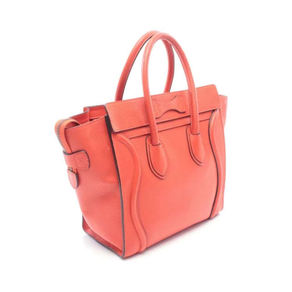 Celine Bag Luggage Tote Shopper Leather Red